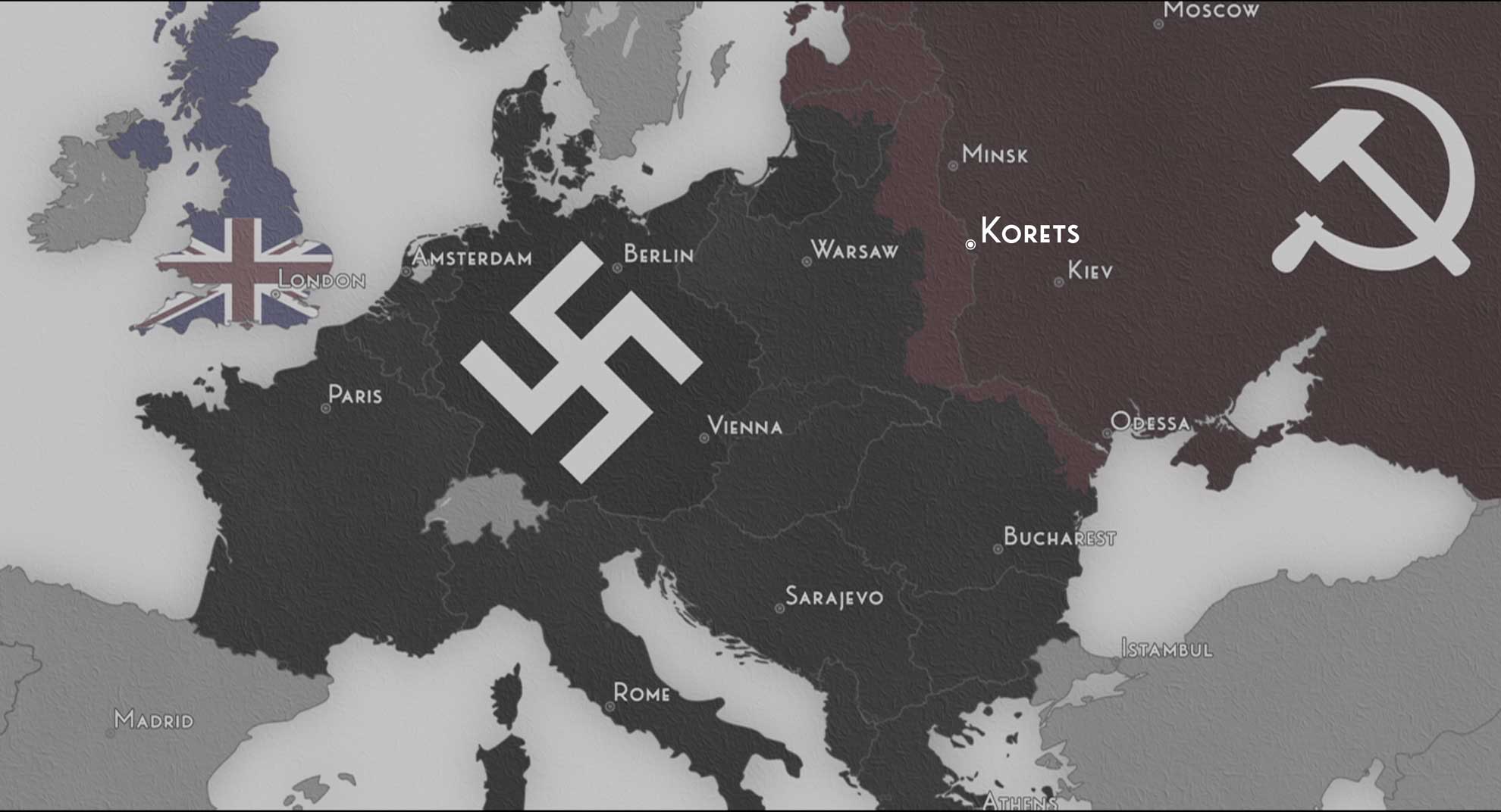Map of Korets region during World War 2